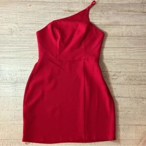 BCBGeneration Asymmetrical Dress in Bold Red